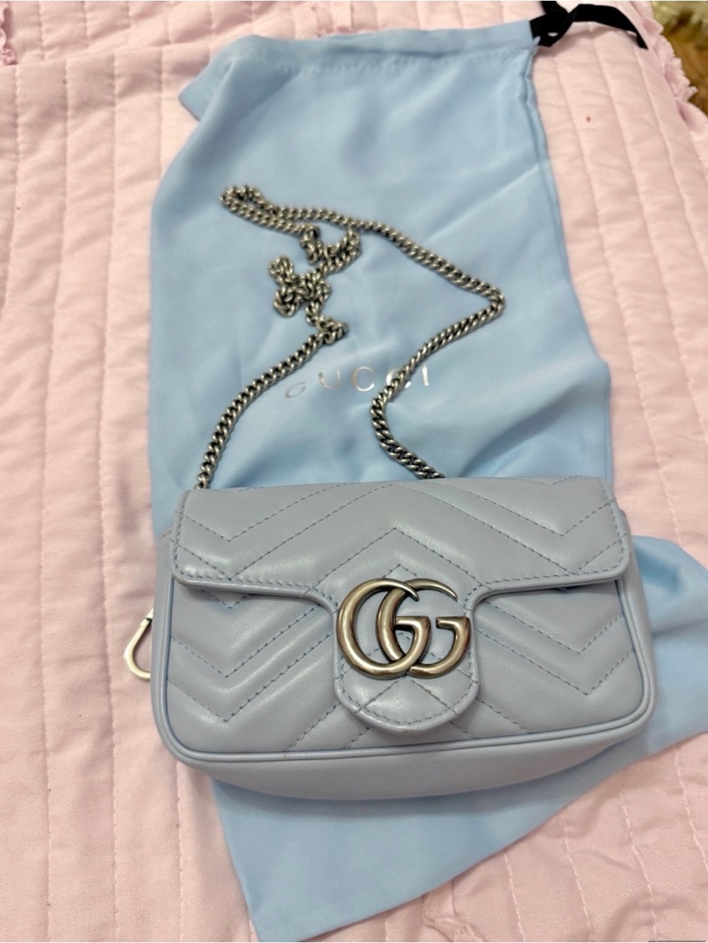 Authentic Gucci GG Marmont super mini bag